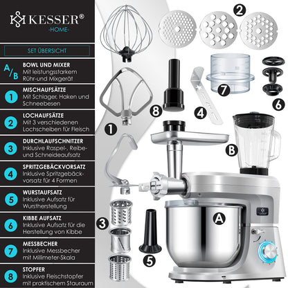 KESSER K-KM 3000 3-in-1 Universal Küchenmaschine - Multifunktion