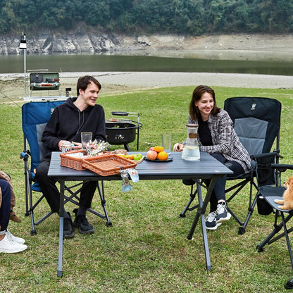 EVER ADVANCED Campingtisch Alu Klappbar - 120x70cm Dunkelgrau