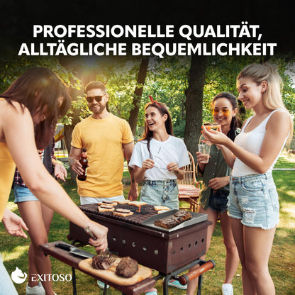 Exitoso Grillplatte Plancha Edelstahl 30 x 40 cm mit Grillspachtel