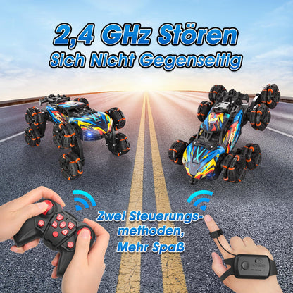 AYIQUTY Ferngesteuertes Auto 8WD RC Stunt Drift mit Handsteuerung