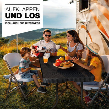 tillvex Gartentisch klappbar Rattan Optik - 180x75cm