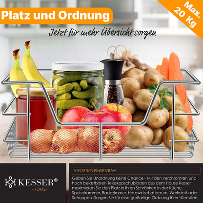 KESSER® Teleskopschublade Vollauszug – 4er Set 60 cm