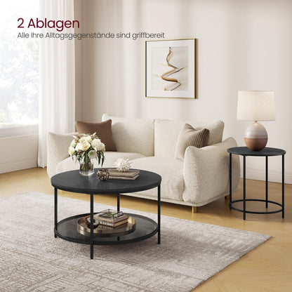 VASAGLE Couchtisch LCT071B58, Wohnzimmertisch mit Glasplatte
