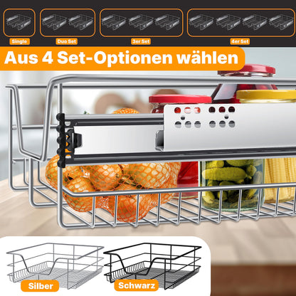 KESSER® Teleskopschublade Vollauszug – 4er Set 60 cm