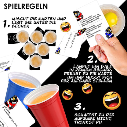 KESSER Beer Pong Tisch Set – Klappbar, höhenverstellbar, mit Kartenspiel