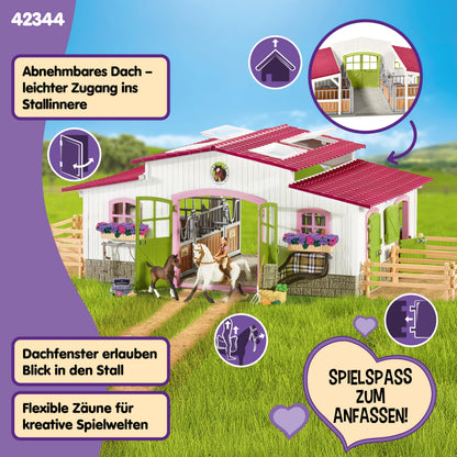 Schleich HORSE CLUB Reiterhof 42344, Spielset mit Reiterin und Pferde