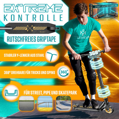 KESSER® Stunt Scooter X-Limit-Pro – Stuntscooter 360° Lenkung