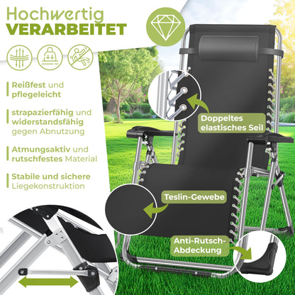 KESSER Sonnenliege Klappbar Extra Breit – Anthrazit