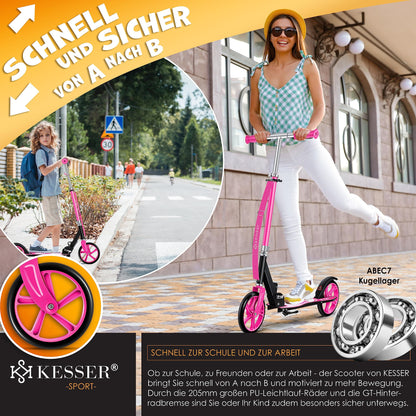 KESSER® Fairy Klappbarer City-Tretroller Kickscooter - Pink