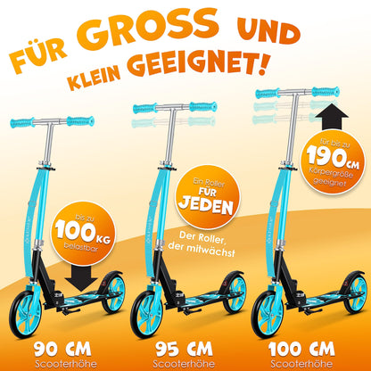 KESSER® Klappscooter Cityroller für jedes Alter - Dino Türkis