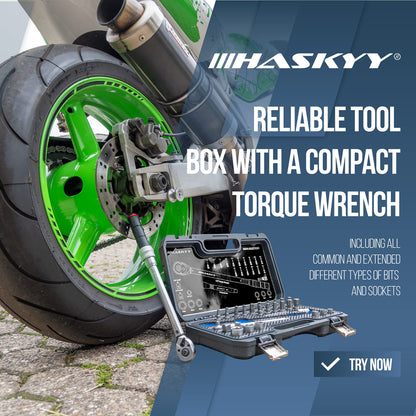 HASKYY Drehmomentschlüssel Set – 3/8" 5-60Nm für Motorräder