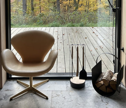 Morsø Adrian Kaminbesteck – 4-teilig, schwarz/Holz natur