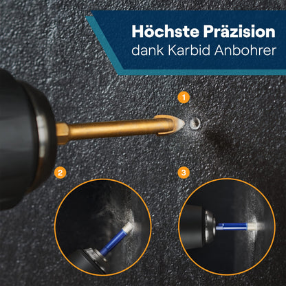 WERKSTEIN Fliesenbohrer Set, Diamantbohrer 6–12 mm + Karbidbohrer