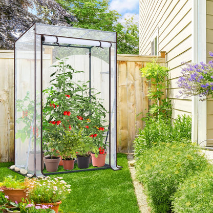 Ohuhu Foliengewächshaus Tomatengewächshaus weiss 100x50x152 cm