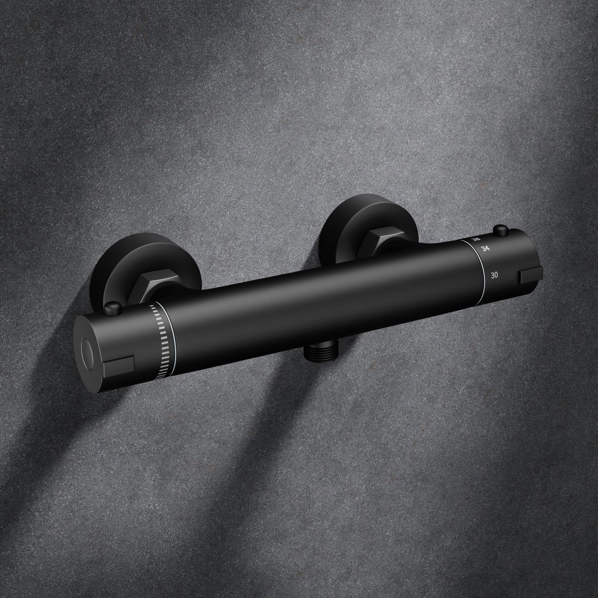 MORADO Brausethermostat Schwarz Matt – 38°C Verbrühschutz. Reguliert Duschtemperatur präzise und bietet 38°C Verbrühschutz.