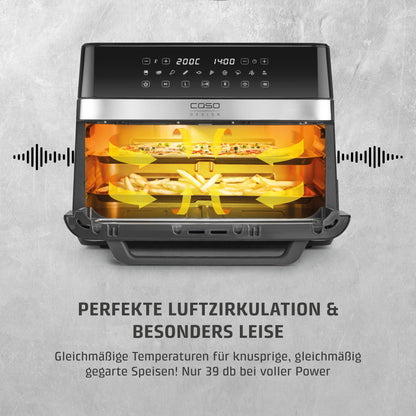 CASO AirFry DuoChef Heissluftfritteuse – 2in1 Air Fryer 14L Ofen