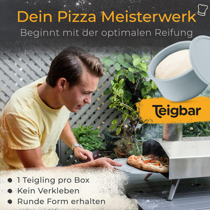 Teigbar Pizzaballenbox Gärbox – Silikon 6er Set Schwarz/Grau