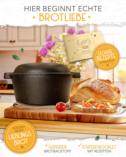KRUSTENZAUBER Gusseisen Schmortopf Bräter Dutch Oven - 26cm
