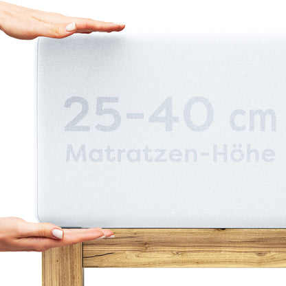 Wolkenfeld Frida Spannbettlaken 200x220–220x240 cm Baumwolle weiss – Jersey-Leintuch für hohe Matratzen