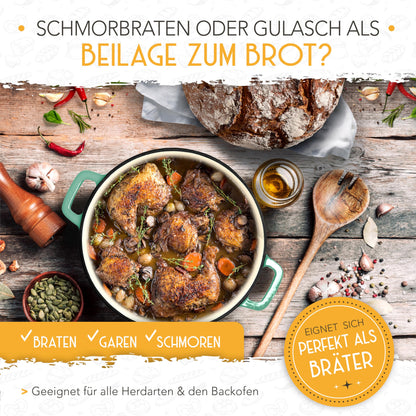 KRUSTENZAUBER Gusseisen Brotbacktopf emailliert 26cm inkl. Gärkorb