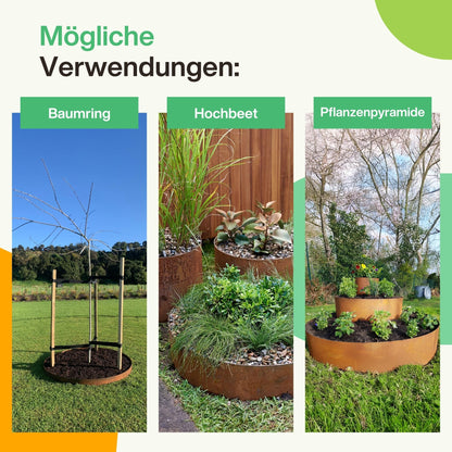 UNIGARDIA Pflanzring Cortenstahl Beeteinfassung Ø 100 cm H 20 cm