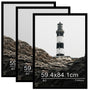 Tinkeps Bilderrahmen A1 schwarz, 3er-Pack aus Holzwerkstoff mit Plexiglasfront zur Wandaufhängung