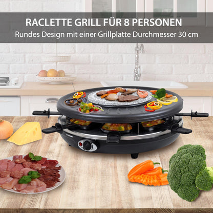 Syntrox Germany RAC-1350W-Waadt Raclette-Fondue-Heissstein für 8 P.