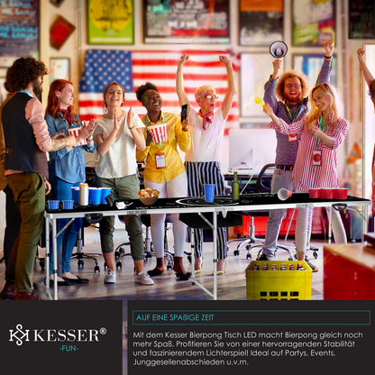 KESSER Beer Pong Tisch Set – Klappbar, höhenverstellbar, mit Kartenspiel