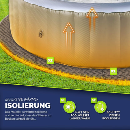 tillvex Whirlpool Unterlage rund 196 cm Bodenschutzmatte in Grau