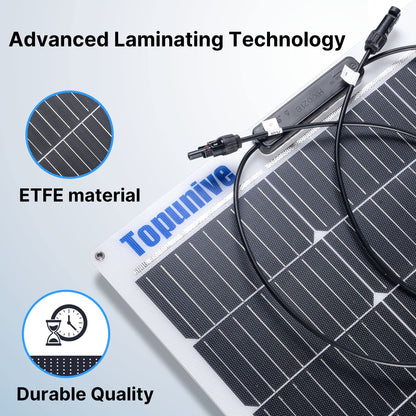 Topunive Flexibel Solarmodul 2x 100W 12V Monokristallin