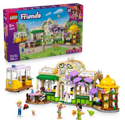 LEGO Friends Pflanzencafé Blumenkiosk Spielset - 42671. Farbenfrohes Baustein-Modell für Rollenspiele im Café- und Blumenkiosk-Betrieb.