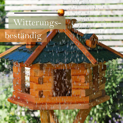 Deko-Shop-Hannusch Vogelhaus mit Ständer - Standard L, Schwarz