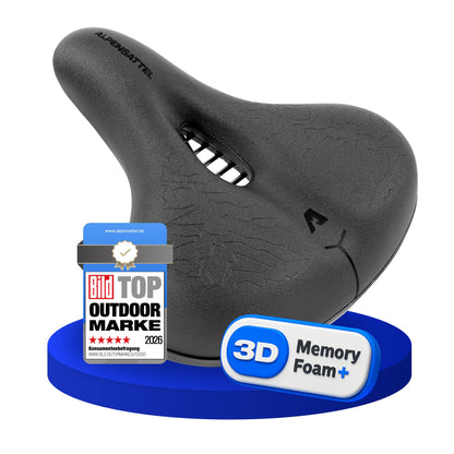 Alpensattel Komfort+ Velosattel ergonomisch mit 3D Memory Foam, für Damen und Herren