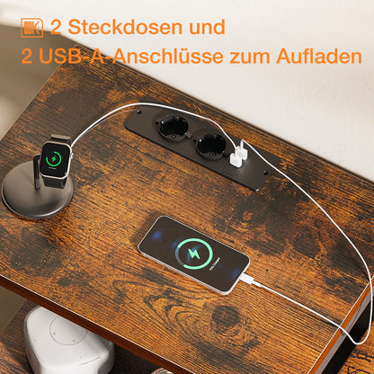ODK Kommode 8 Stoffschubladen mit USB & AC – Vintage Schwarz