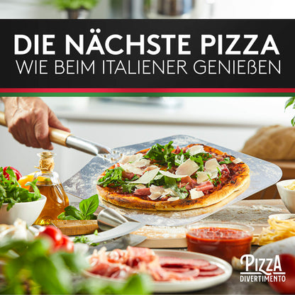 Pizza Divertimento Pizzastein mit Pizzaschieber für Backofen & Grill