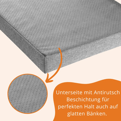 sleepling Bankauflage 200x40 cm hellgrau, Sitzkissen Outdoor & Indoor