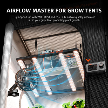 Spider Farmer Grow Ventilator mit Clip, EC-Motor, oszillierend, IP54