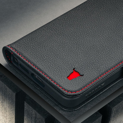 TORRO Lederhülle für Samsung Galaxy S26 Ultra, Schwarz