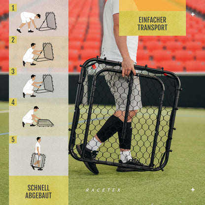 Racetex Fussball Rebounder Kinder – Stufenlos verstellbar