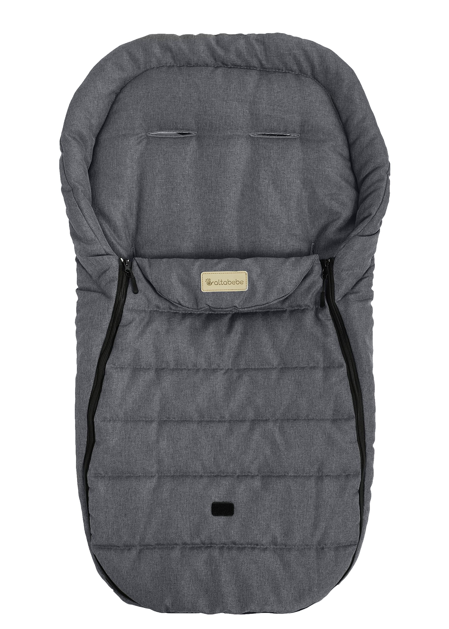 Altabebe Übergangsfussack Lifeline für Kinderwagen, hellgrau, mit Rundumreissverschluss und Gurtschlitzen