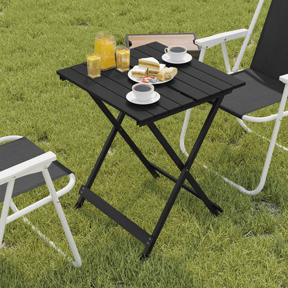 WOLTU Campingtisch klappbar, Aluminium Gartentisch schwarz