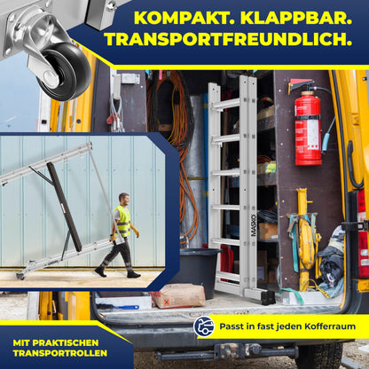 MASKO Alugerüst 4in1 – Arbeitsgerüst und Leiter bis 150 kg