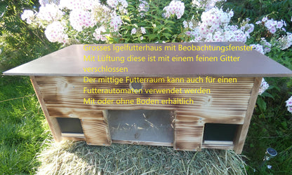 easytouch Igelfutterhaus Sichtfenster – edel geflammt, ohne Boden