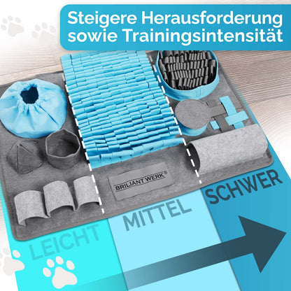 Briliantwerk Schnüffelteppich für Hunde, Intelligenzspielzeug, Blau