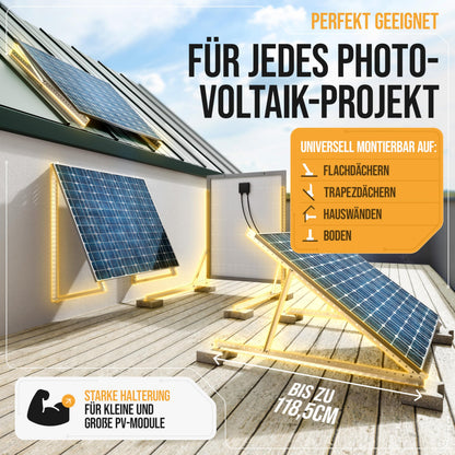 Lichtblicker Balkonkraftwerk Halterung 118 cm Alu für 2 Solarmodule