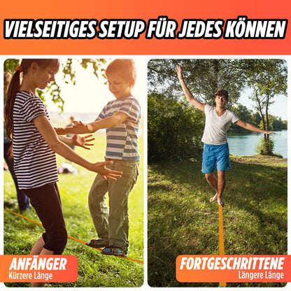 ActiveLine Slackline Anfänger-Komplettset – mit Baumschutz & Tasche