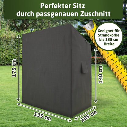 WALDNER Strandkorb Schutzhülle Oxford 600D - 135x105x175 cm Anthrazit