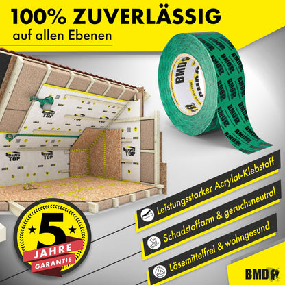 BMD san Dampfsperrklebeband 50mm x 25m – 10 Rollen