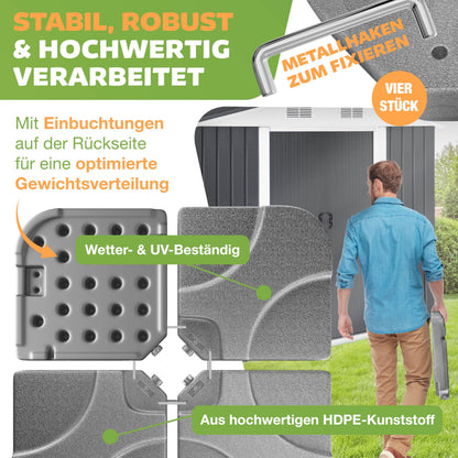 KESSER Sonnenschirmständer 4-teilig für Ampelschirm, 60 l / 80 kg
