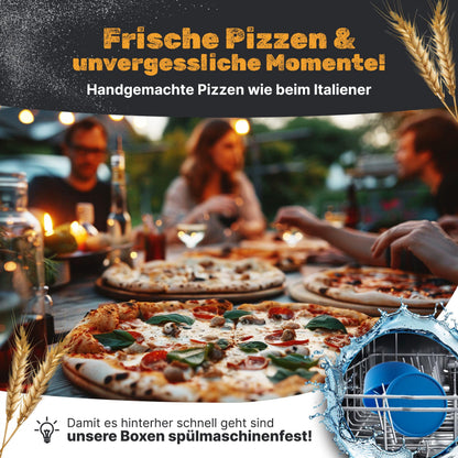 Inselkrone Pizzaballenbox mit Deckel, 6er Set, Silikon, blau, Ø 14 cm
